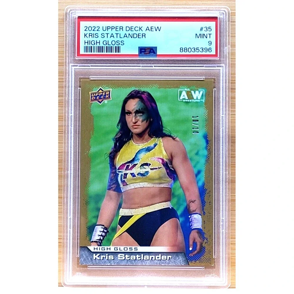 2022 UPPER DECK AEW KRIS STATLANDER HIGH GLOSS #D/ 10/10 PSA 9 MINT AEW